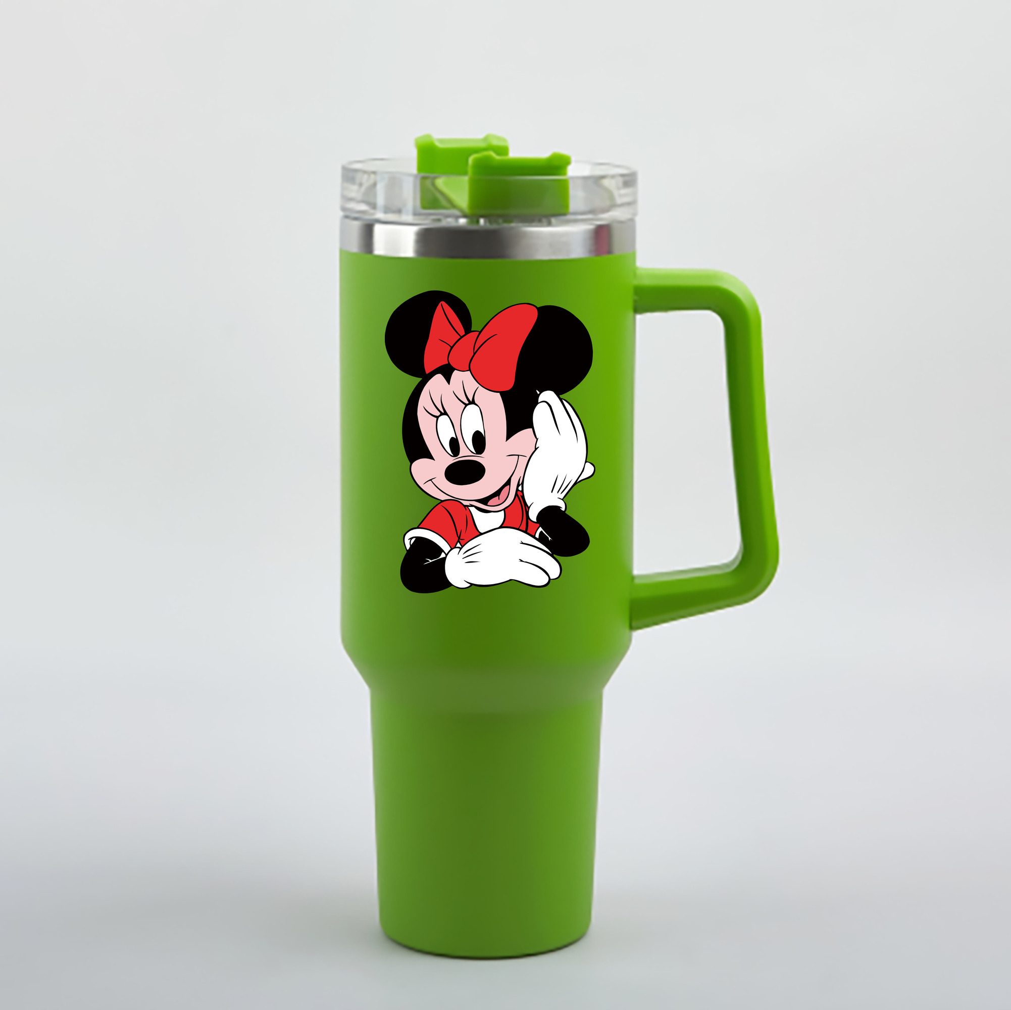 （画像用） ミッキーマウス Mickey Mouse 1200mL車用タンブラー - クリスタルステッカー（プラスチックストロー付き）